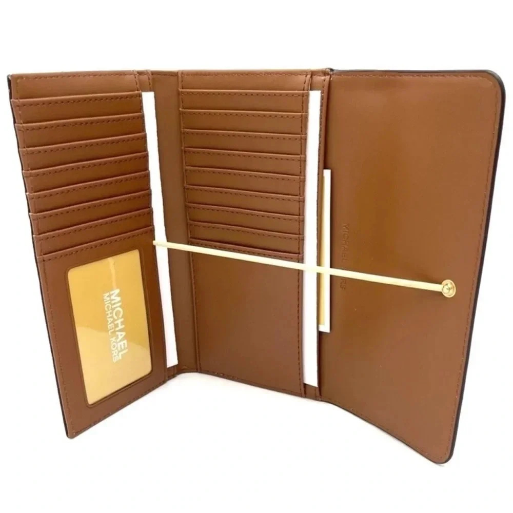 Michael Kors Large Trifold Wallet Vanilla/Brown (NWT) - Picture 6 of 7